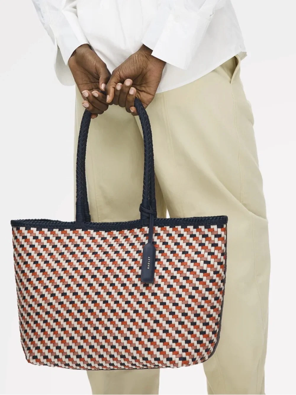 RADLEY London The Sunningdale Medium Open Top Tote Naval Woven Leather